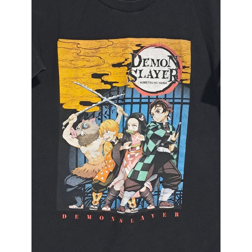 Demon Slayer T-Shirt Featuring Iconic Characters L 42/44 100% Cotton Black - Picture 4 of 5